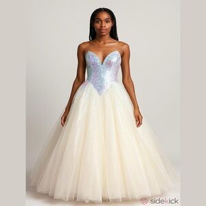 Tadashi Shoji Gown Mermaid Sequin Bustier Corset Dress